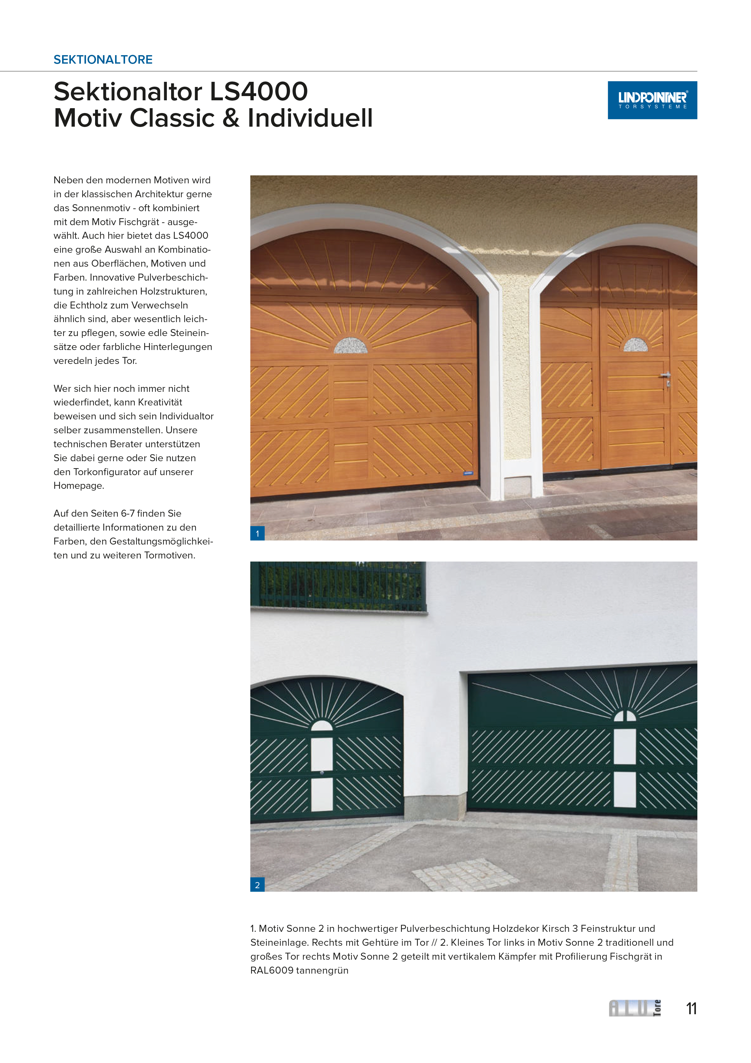 Lindpointner Prospekt Decken-Sektionaltore Blätterkatalog Seite 11