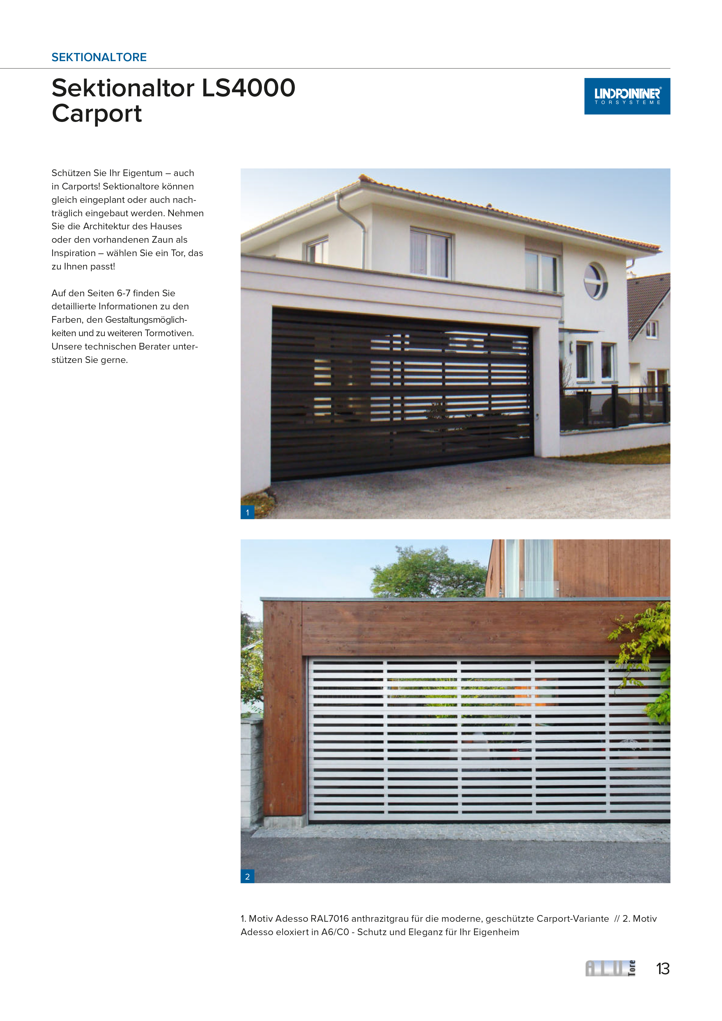 Lindpointner Prospekt Decken-Sektionaltore Blätterkatalog Seite 13