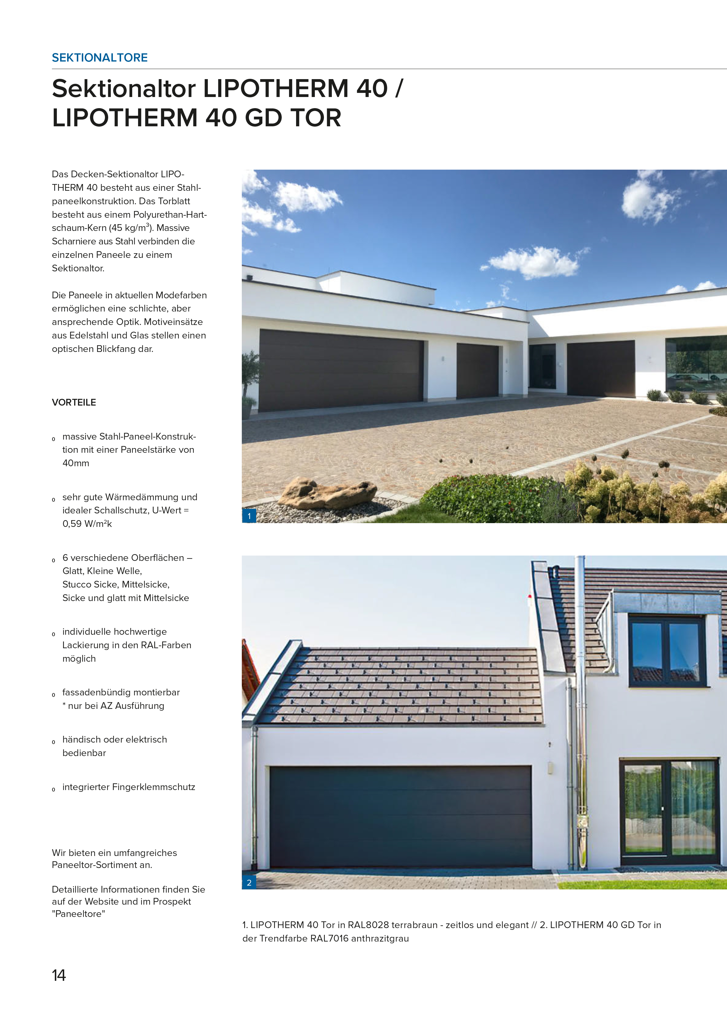 Lindpointner Prospekt Decken-Sektionaltore Blätterkatalog Seite 14
