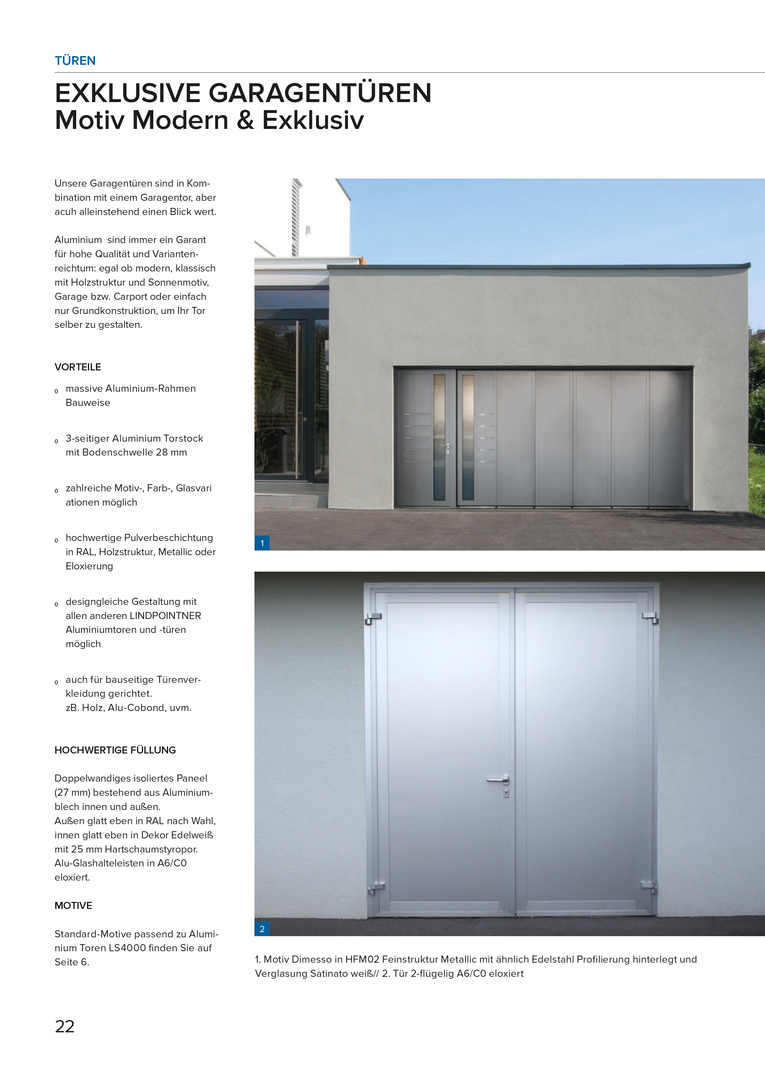 Lindpointner Prospekt Decken-Sektionaltore Blätterkatalog Seite 22