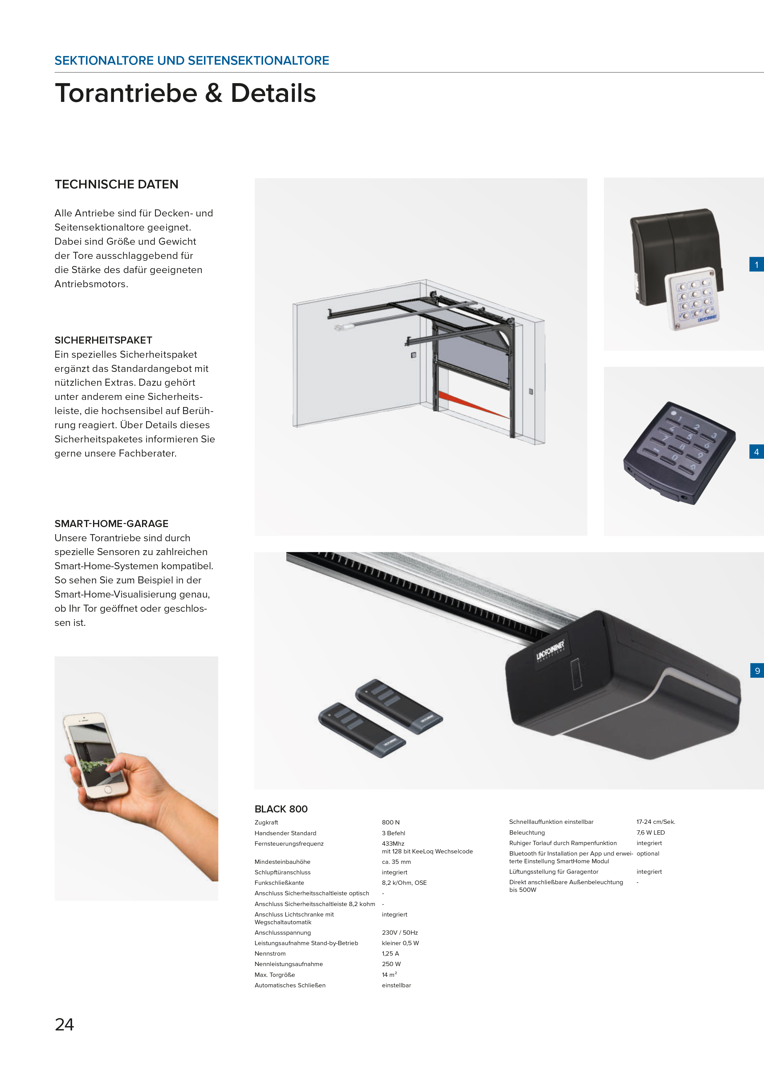 Lindpointner Prospekt Decken-Sektionaltore Blätterkatalog Seite 24