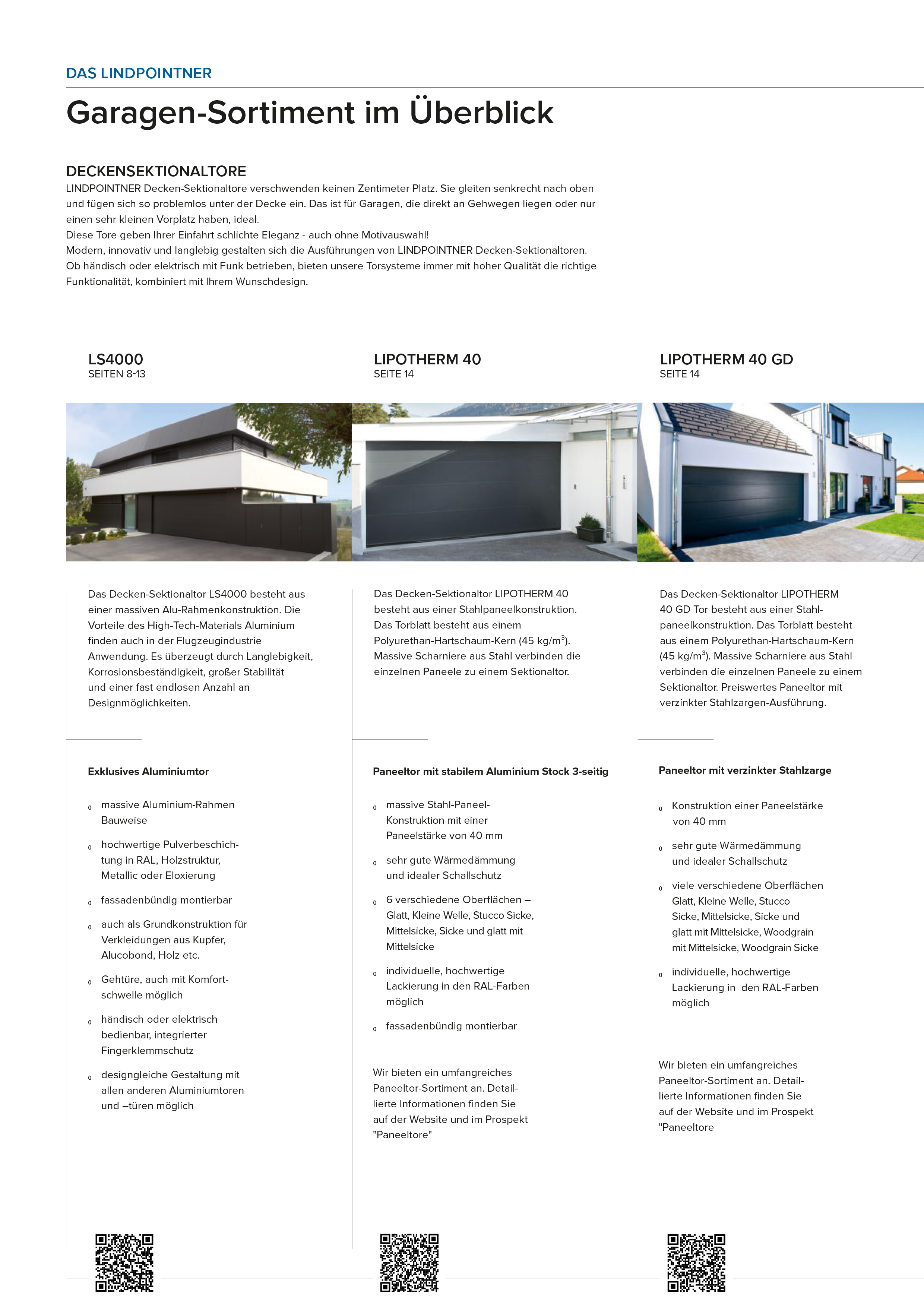 Lindpointner Prospekt Decken-Sektionaltore Blätterkatalog Seite 4
