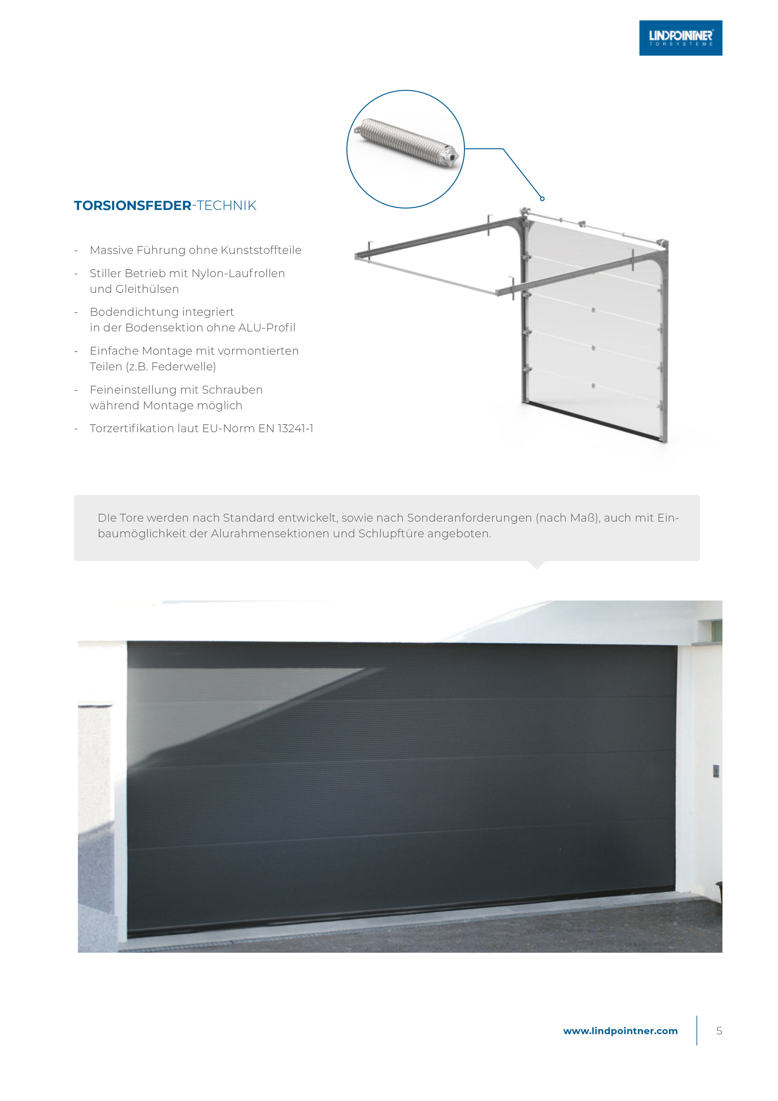 Lindpointner Prospekt Paneeltore Blätterkatalog Seite 5
