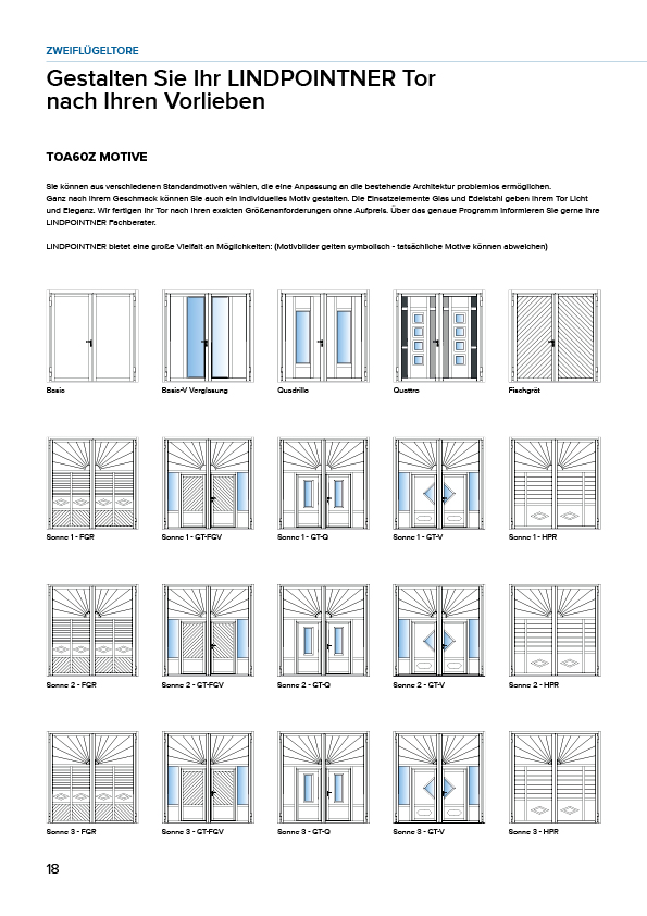 Lindpointner Prospekt Zweiflügeltore Blätterkatalog Seite 18