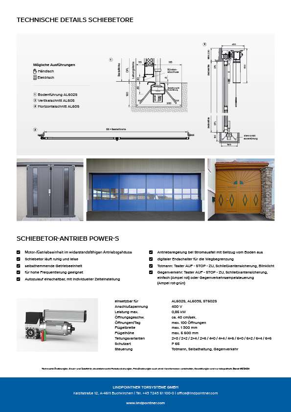 Lindpointner Flyer Industrie Schiebetore Blätterkatalog Seite 2