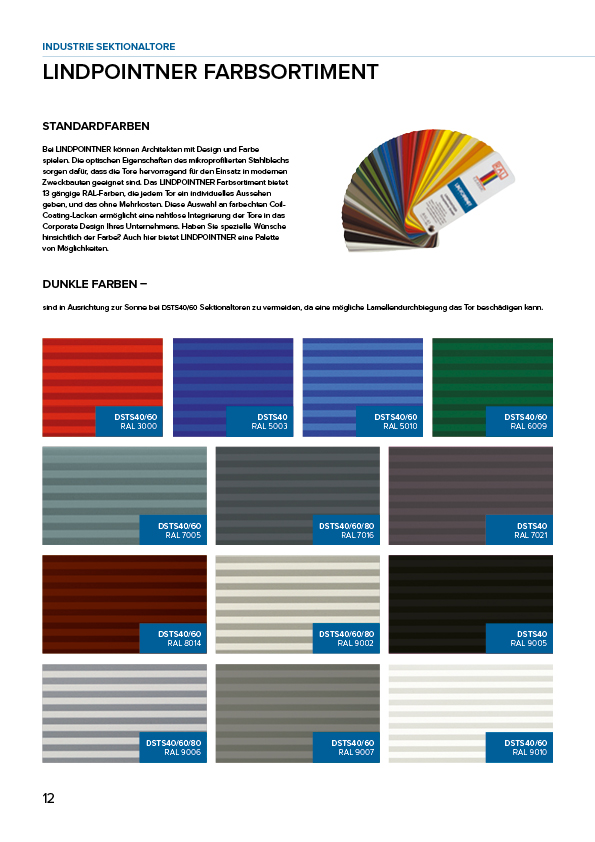 Lindpointner Prospekt Sektionaltore Blätterkatalog Seite 12