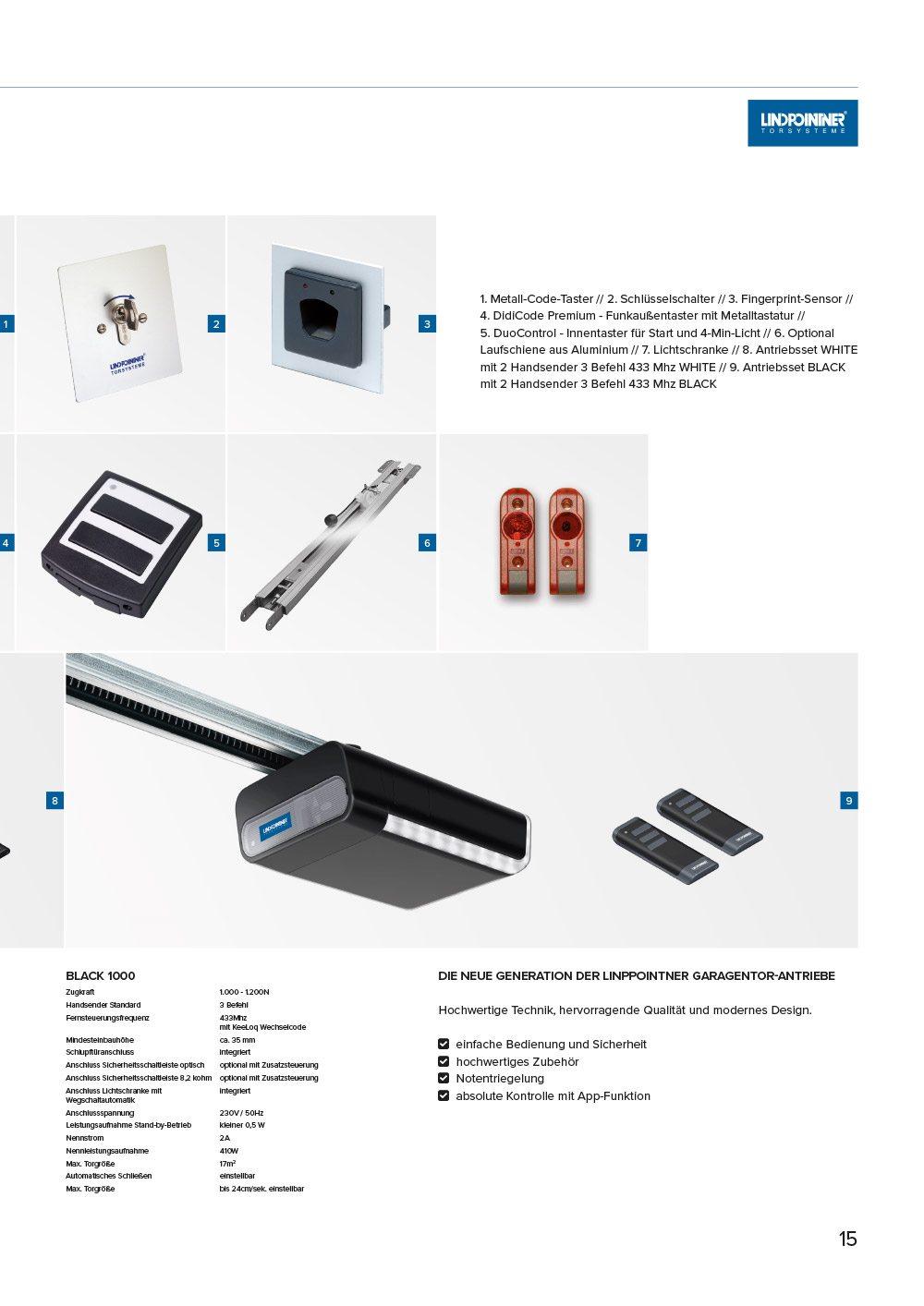 Lindpointner Prospekt Seiten-Sektionaltore Blätterkatalog Seite 15