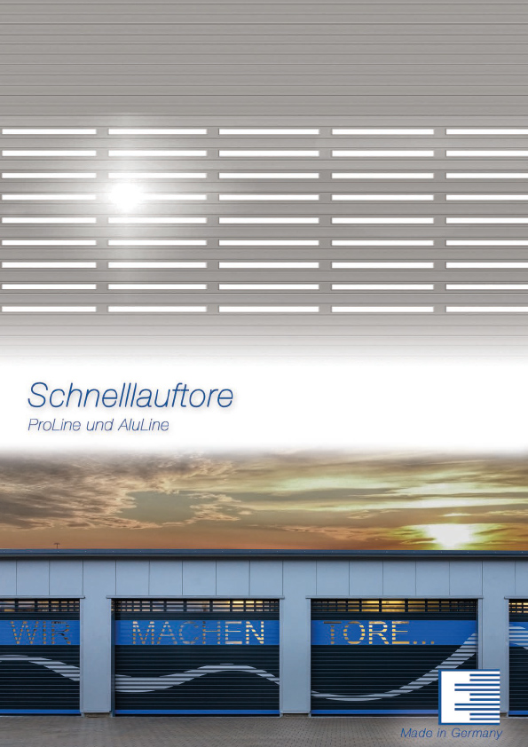 Lindpointner Prospekt Schnelllauftore ProLine und AluLine Blätterkatalog Seite 1